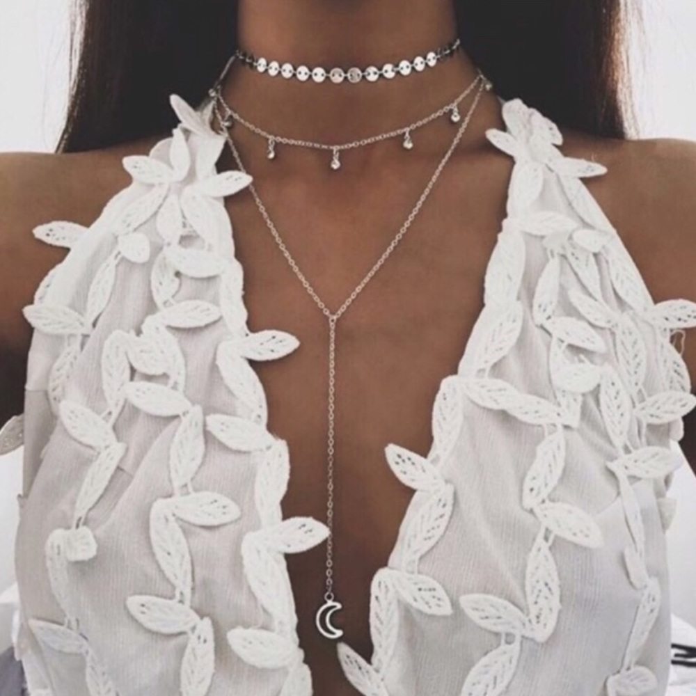 Moon layered necklace
